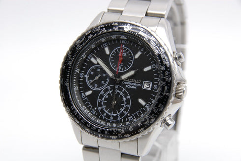 【 N MINT 】 Seiko Flightmaster 7T92-0CF0 Chronograph Quartz Watch from JAPAN